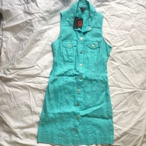 ✨G BY GUESS Micah linen dress - Keyes blue✨